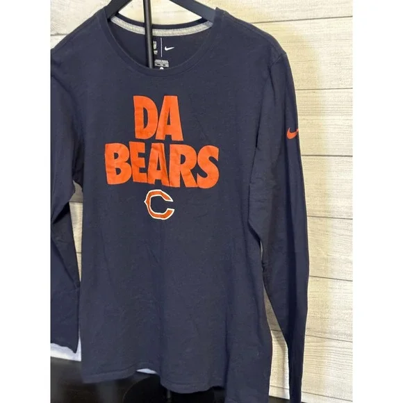 Nike NFL Chicago Bears Da Bears Long Sleeve Shirt Navy Mens 2XL - Picture 2 of 7